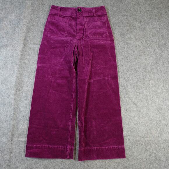 Anthropologie Pants - Anthropologie Maeve Pants Womens 28 Colette Cropped Wide Leg Corduroy Pink